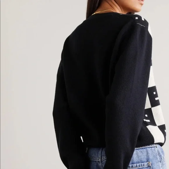 Checked intarsia wool cardigan - Picture 3 of 9